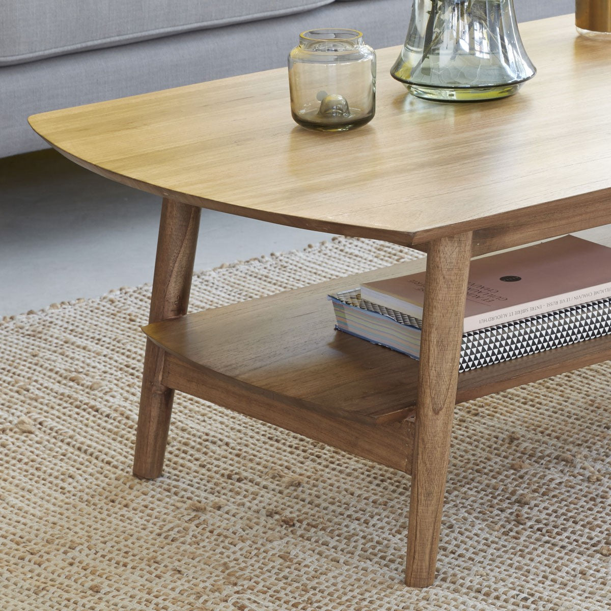 ODDA - Mesa de centro de mindi macizo 130 cm