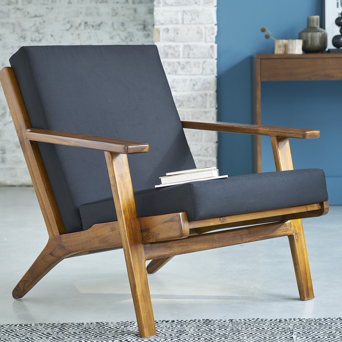 AUGUSTE - Sillón escandinavo de teca maciza