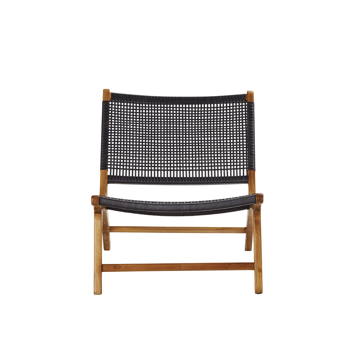 LINA - Sillón de teca maciza y tejido