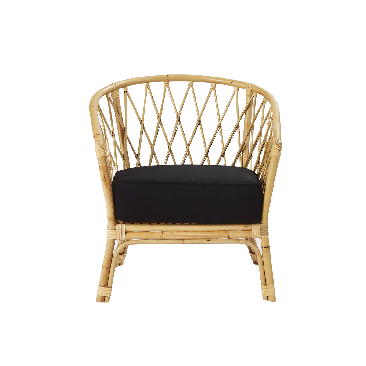 PAOLA - Sillón de ratán, cojín incluido