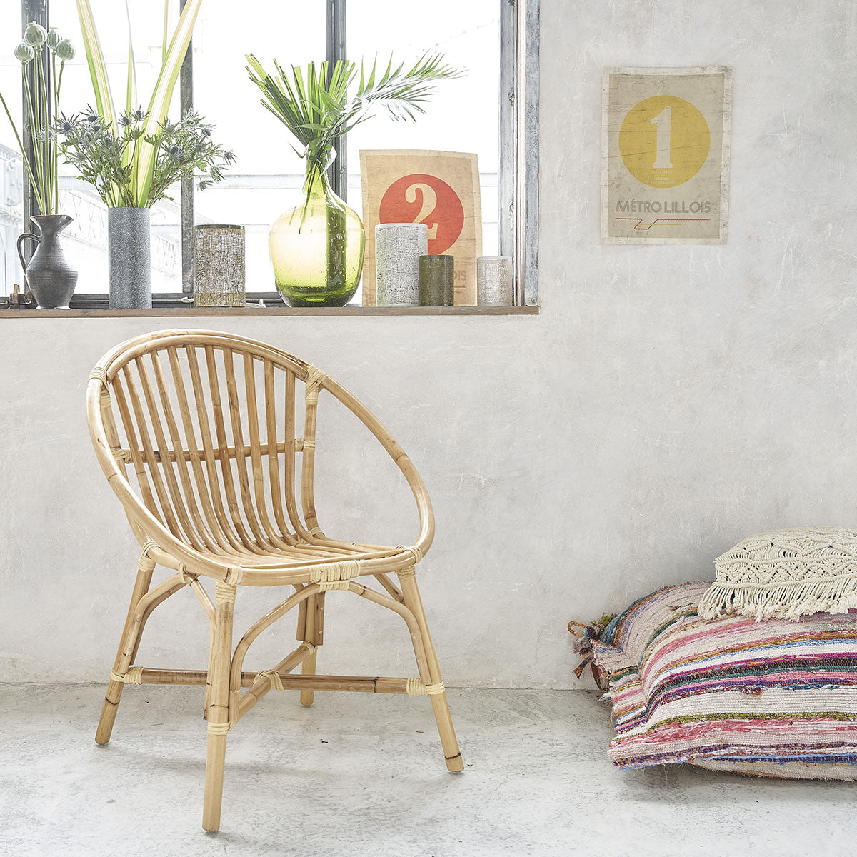 PAOLA - Lote de 2 sillones de ratán