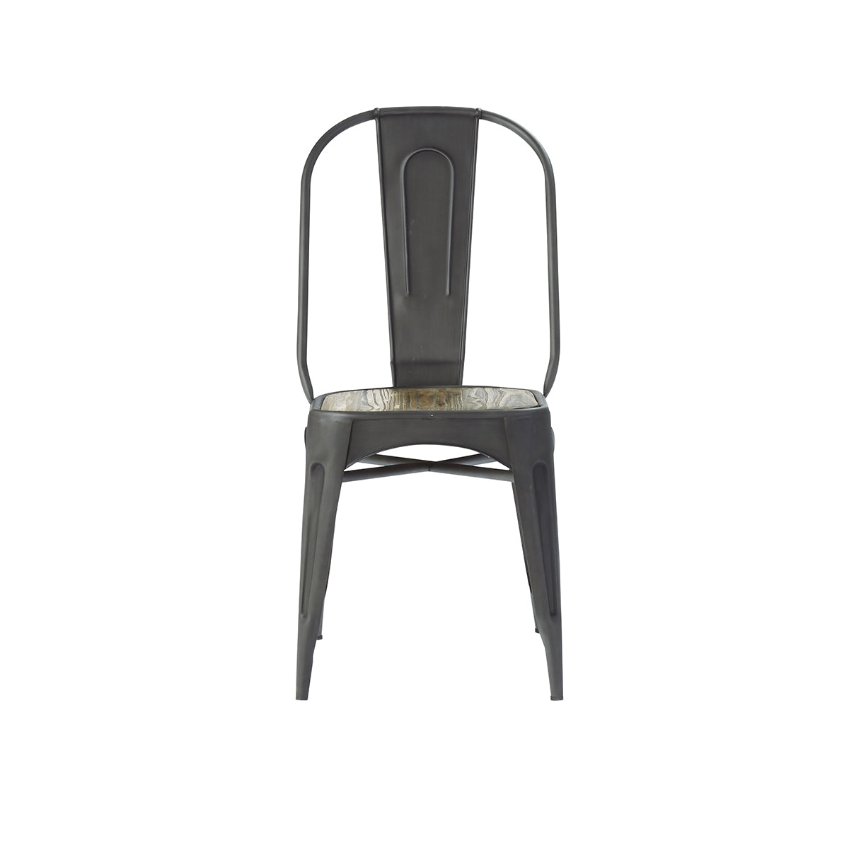 INDUS - Silla de madera reciclada maciza y metal