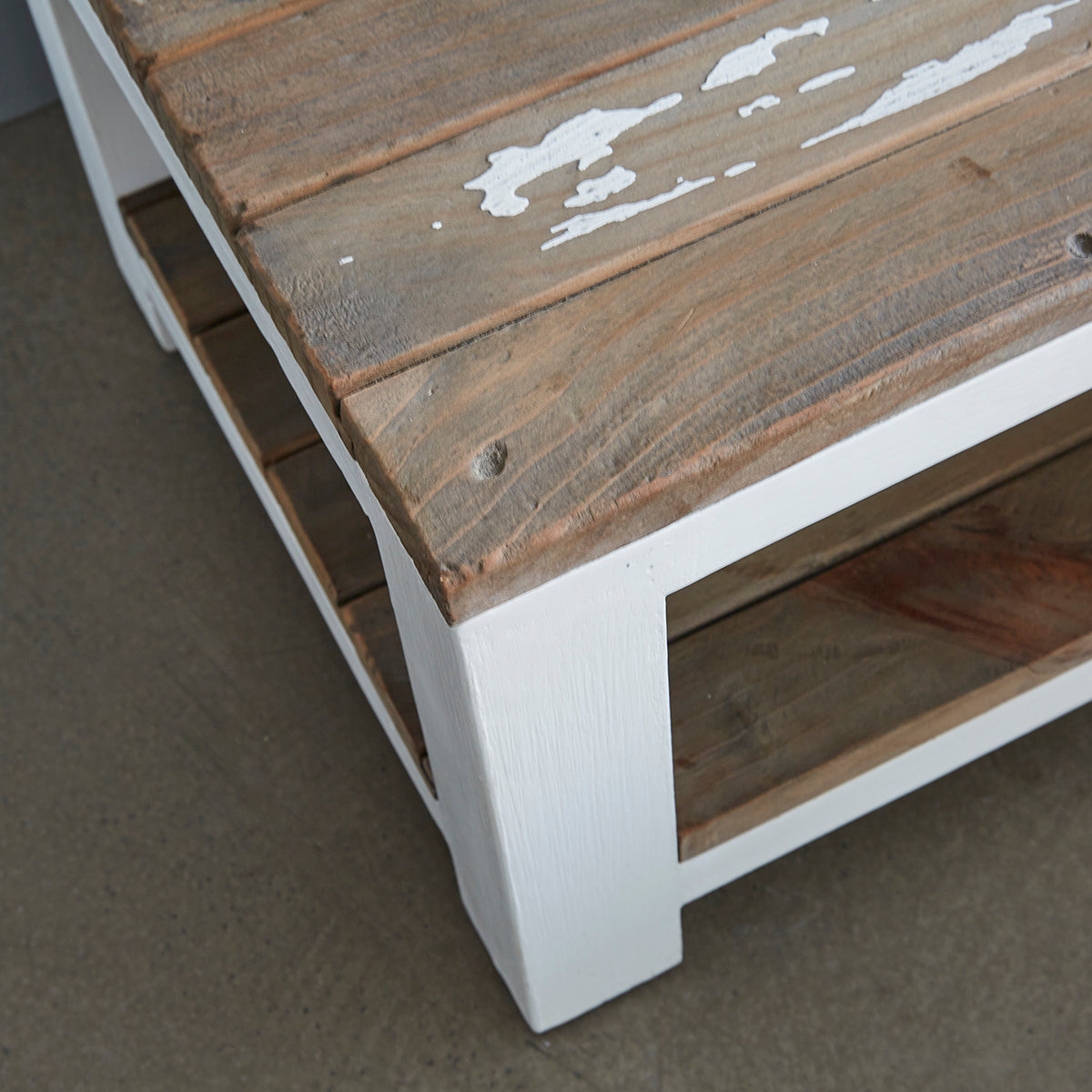 HONFLEUR - Mesita de noche de madera maciza reciclada 30 cm