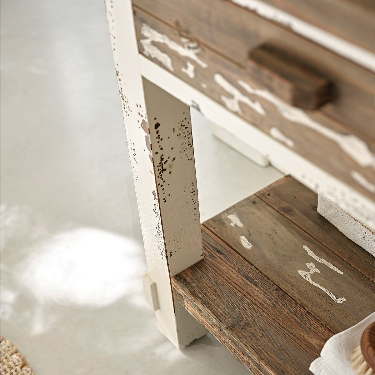 SEZANNE - Mueble de lavabo de madera maciza reciclada 80 cm