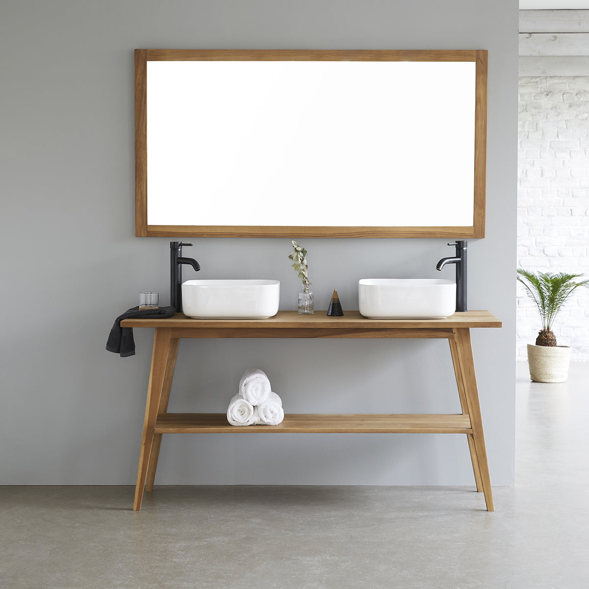 Espejo de teca maciza 150x80 cm