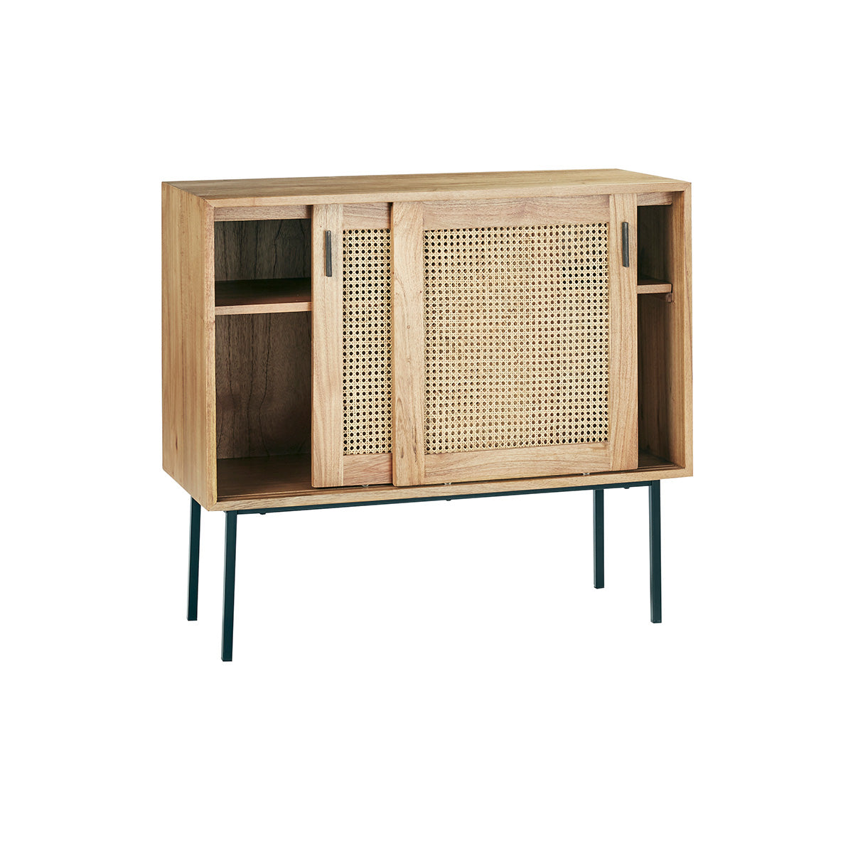 AUBIN - Cómoda de mindi macizo y rejilla 100 cm