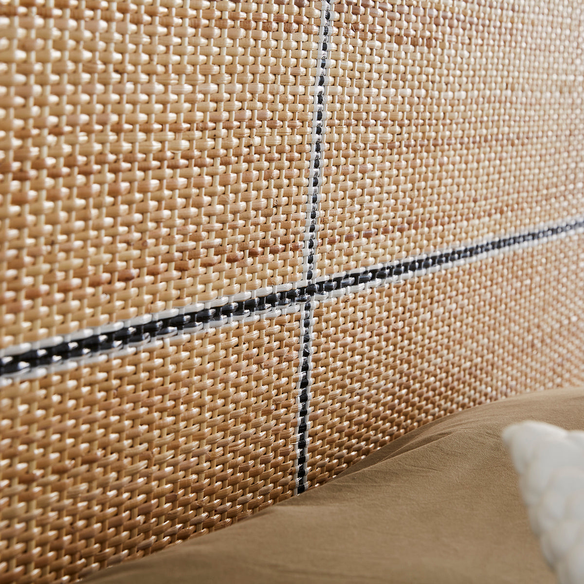 SOHO - Cabecero de ratán y caoba maciza 160 cm