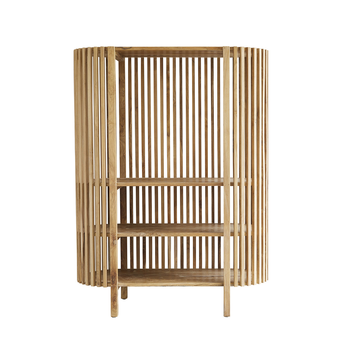 VICTORIA - Librería alta de teca maciza, H 160 cm