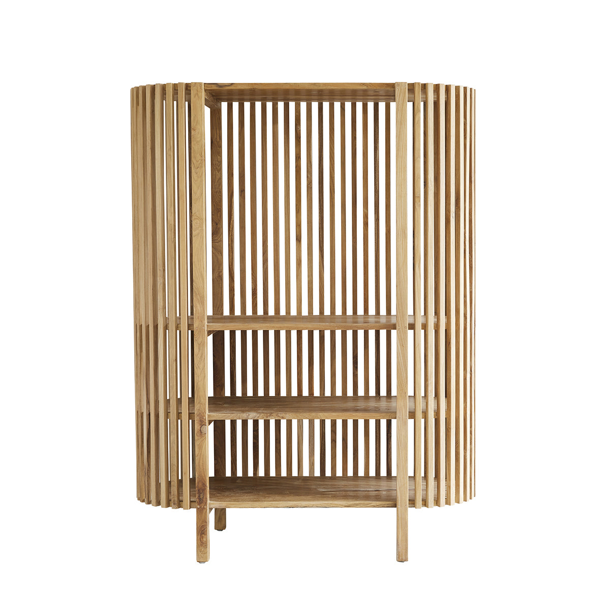 VICTORIA - Librería alta de teca maciza, H 160 cm