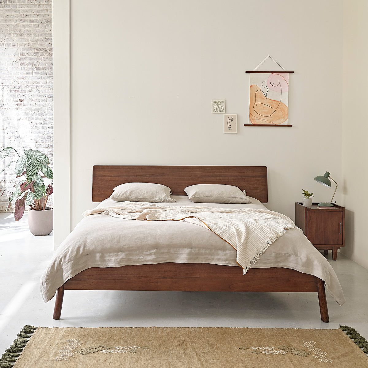 VINTAGE - Cama de mindi macizo 160 cm