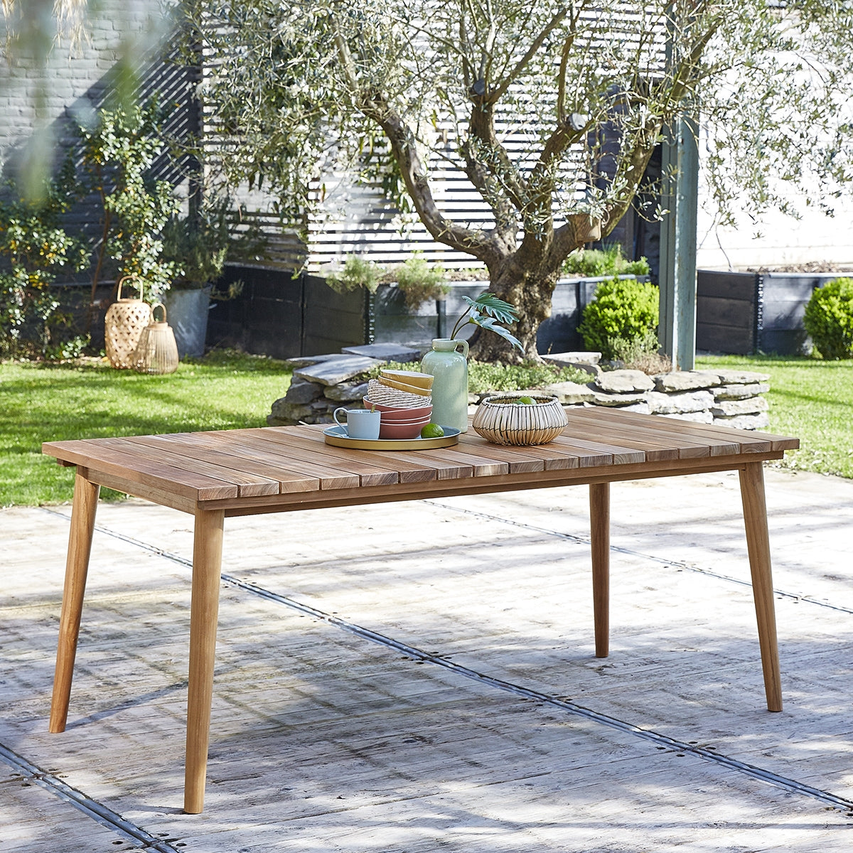 ESTHER - Mesa de jardín de teca maciza 6/8 pers.