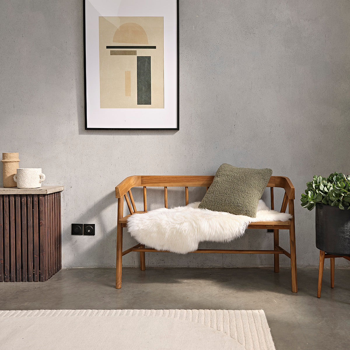 NIDO - Banco de teca maciza 120 cm