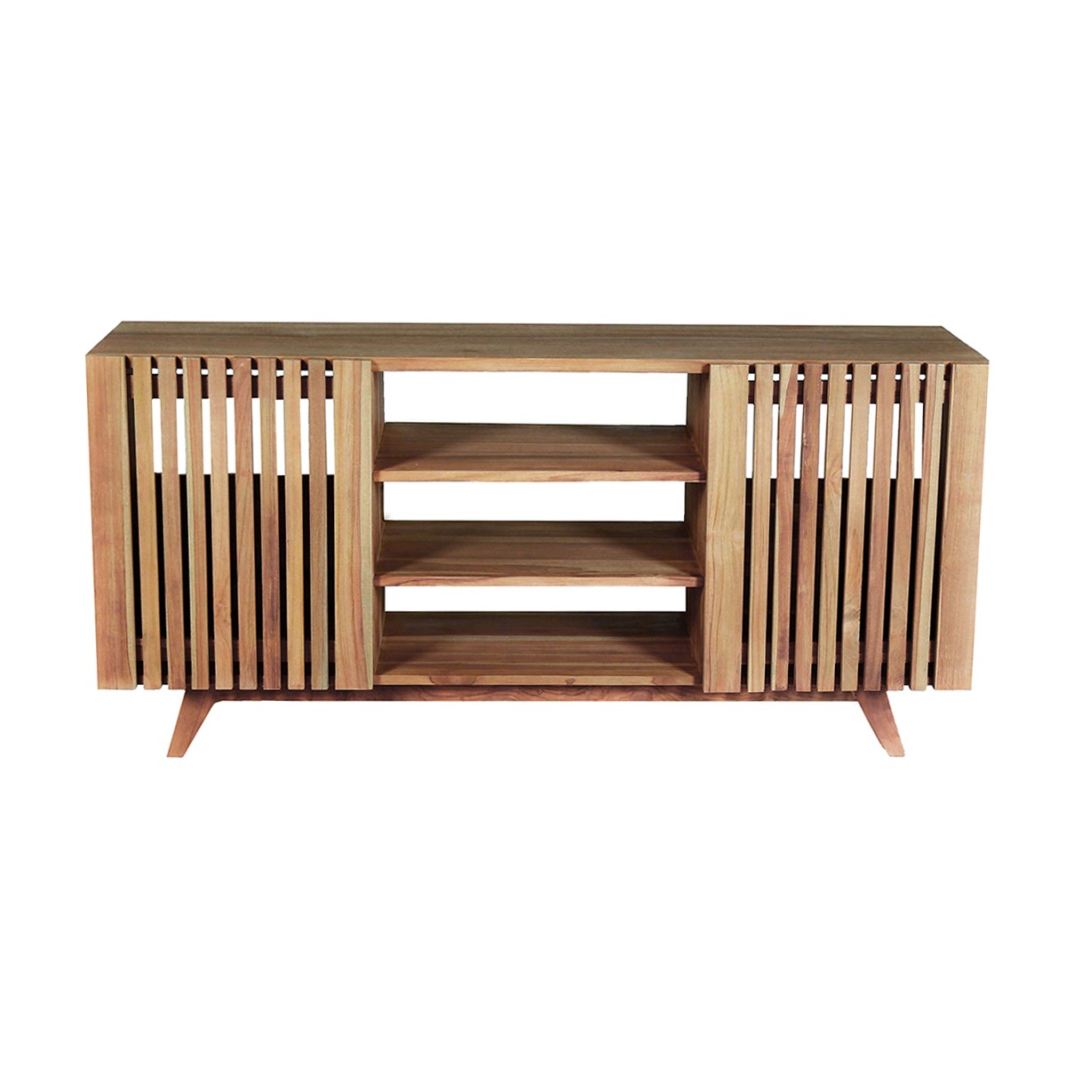 RIO - Mueble de lavabo de teca maciza 160 cm con listones