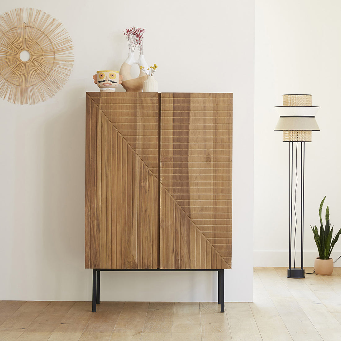 PORTLAND - Armario de teca maciza 100 cm PORTLAND