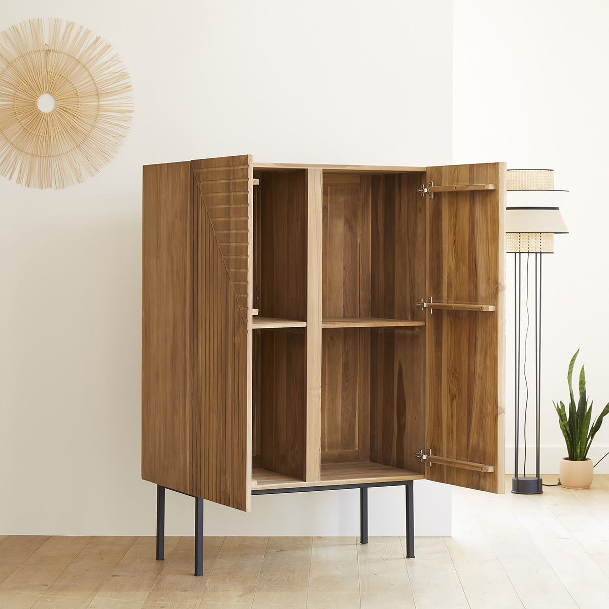 PORTLAND - Armario de teca maciza 100 cm PORTLAND