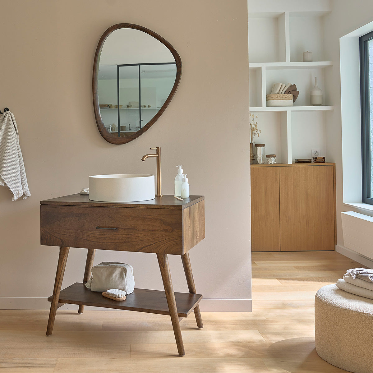 CALIXTE - Mueble de baño de mindi macizo 80 cm