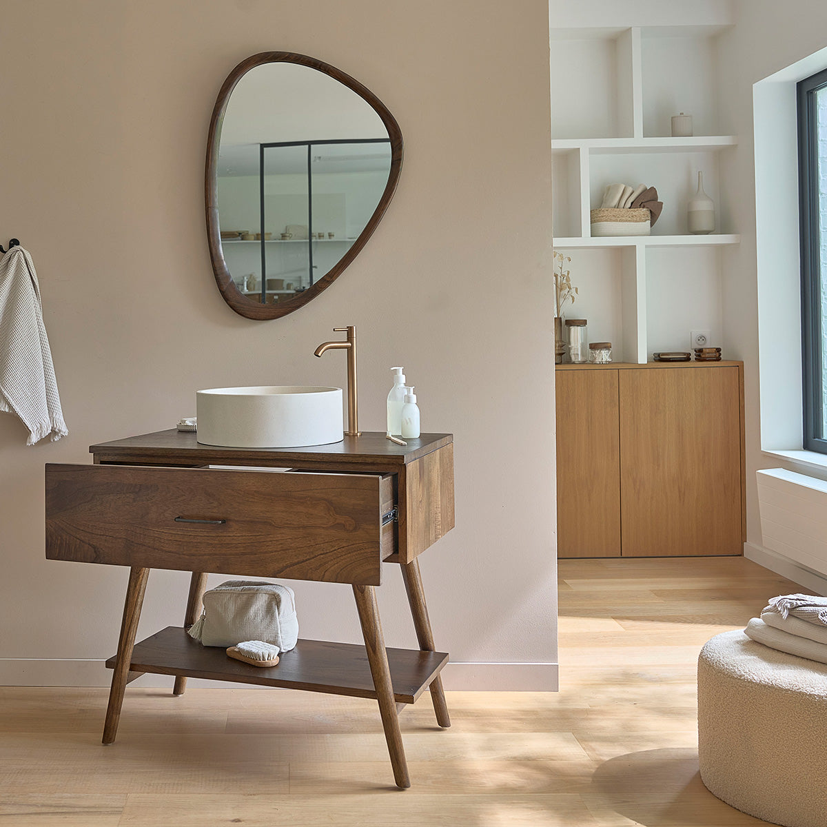 CALIXTE - Mueble de baño de mindi macizo 80 cm