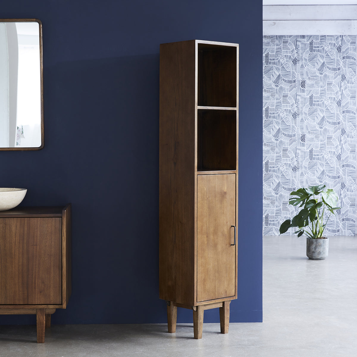 VINTAGE - Columna de baño de mindi macizo 170 cm