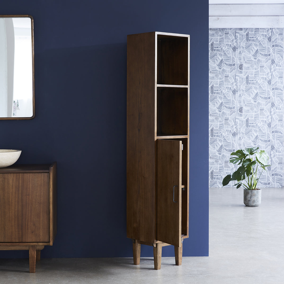 VINTAGE - Columna de baño de mindi macizo 170 cm