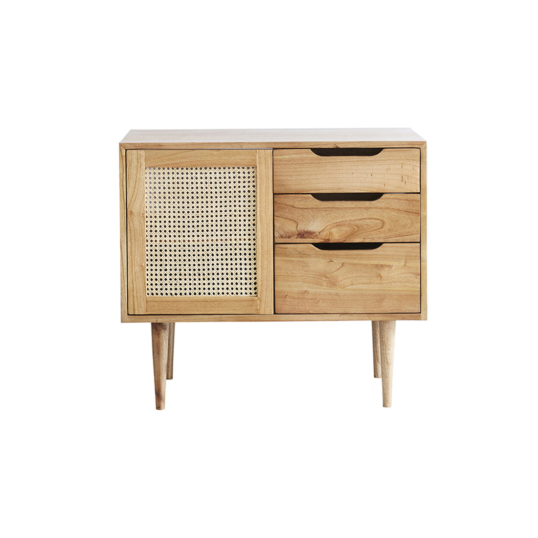 HANA - Mueble de lavabo de mindi macizo y rejilla 85 cm