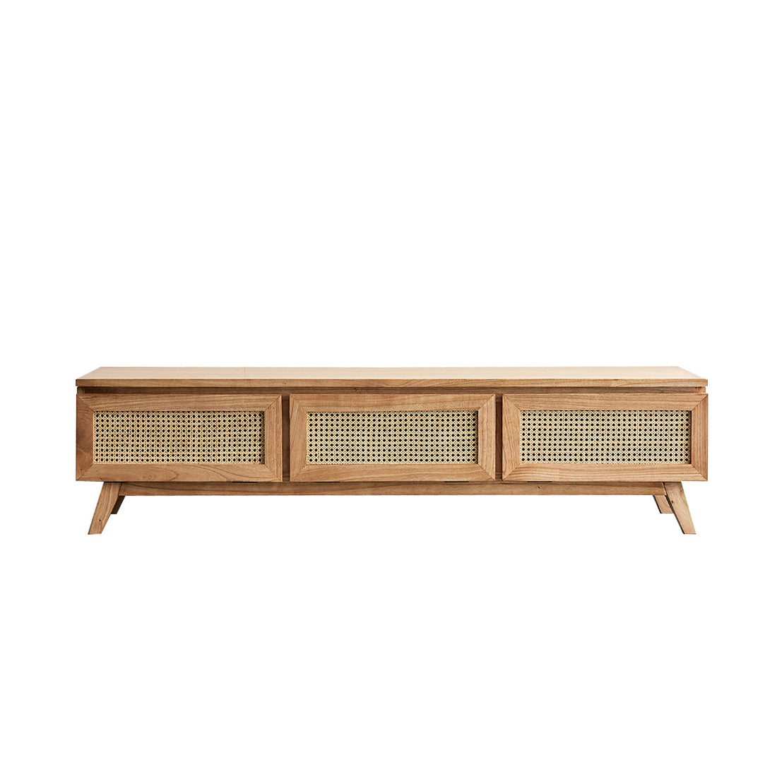 ISÉE - Mueble de TV de mindi macizo y rejilla 160 cm ISÉE