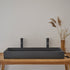 Lavabo de hormigón negro 100x37 cm