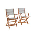 Sillón de exterior de acacia maciza y textileno gris (juego de 2)