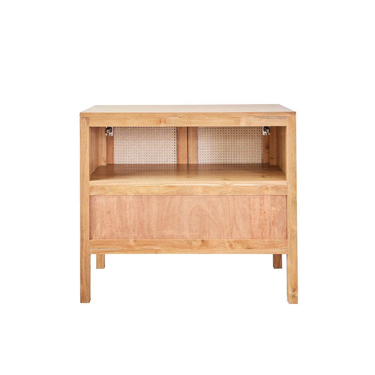 ELIOTT - Mueble de lavabo de teca maciza y rejilla 90 cm