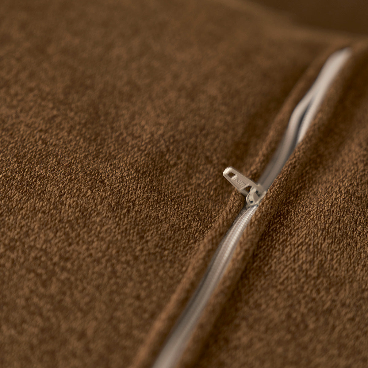 ONDINE - Sofá recto de 3 plazas de madera maciza y tejido de terciopelo color bronce