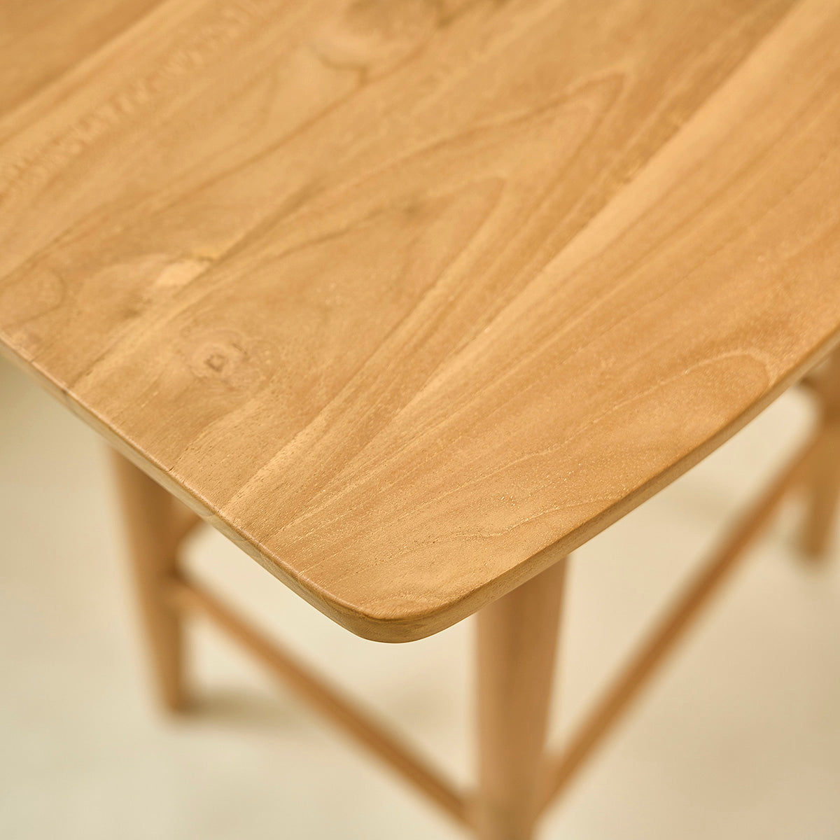 AMBRE - Juego de 2 taburetes de teca maciza de 75 cm