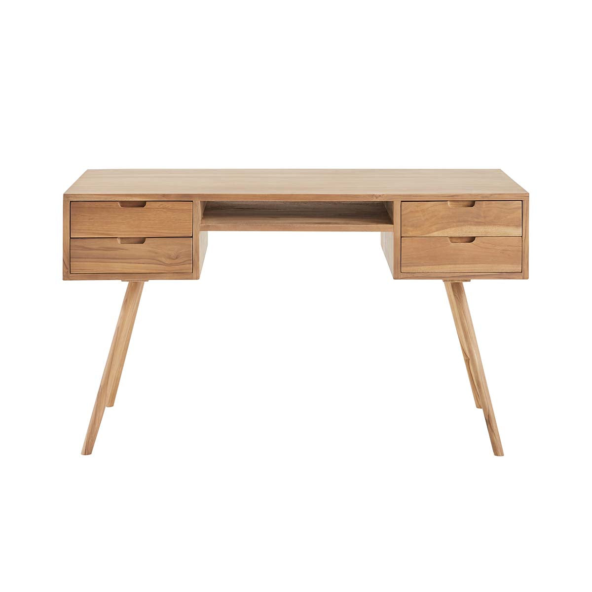 ISAURE - Escritorio de teca maciza de 130 cm