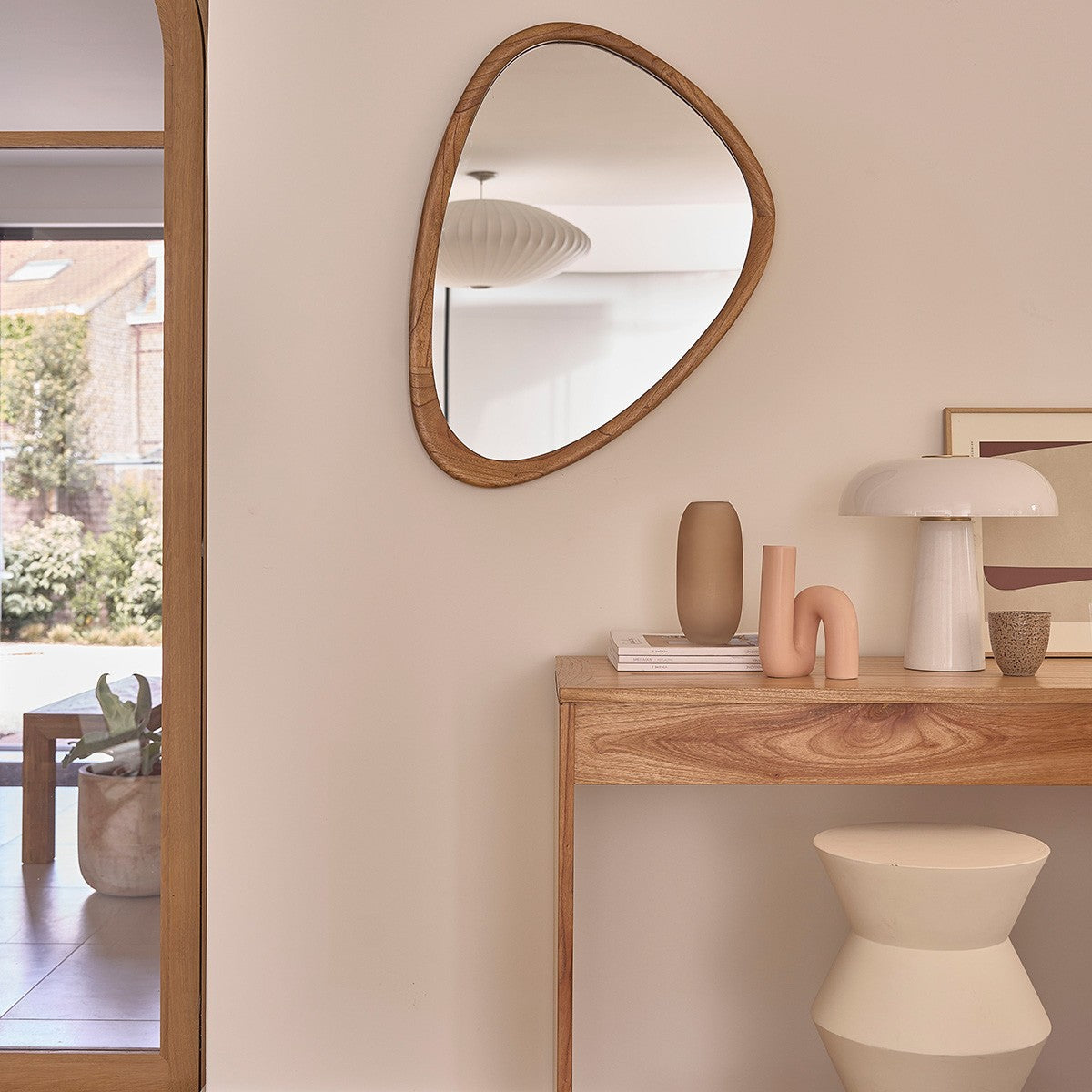 FIFTIES - Espejo de mindi macizo 75x60 cm