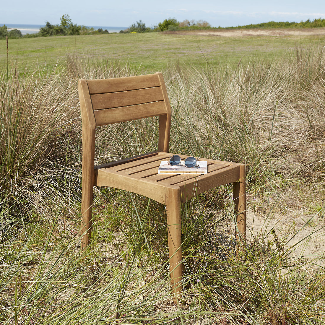 HORTENSE - Silla de exterior de teca maciza reciclada