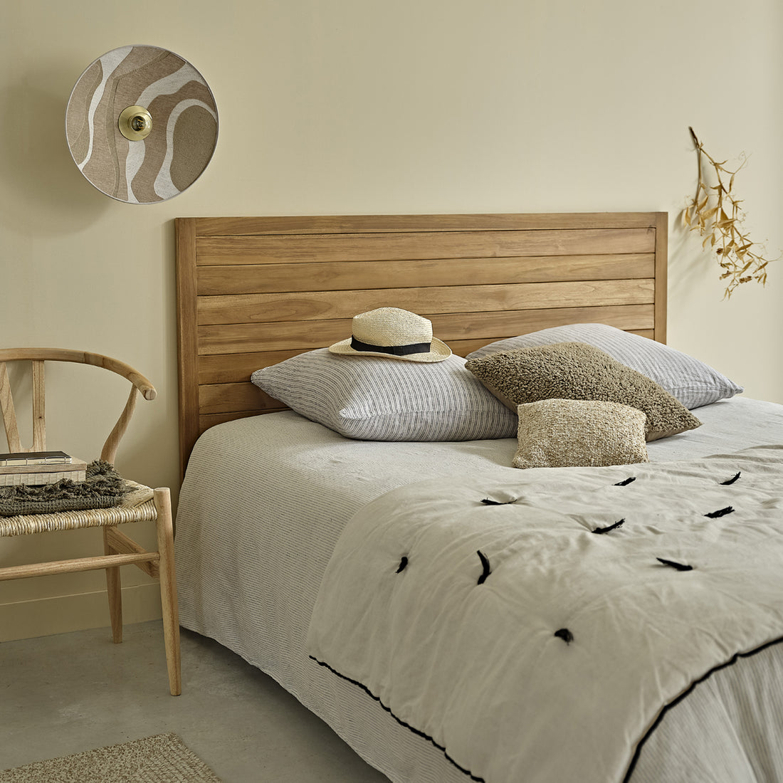 BOSTON - Cabecero de madera de teca maciza 160 cm