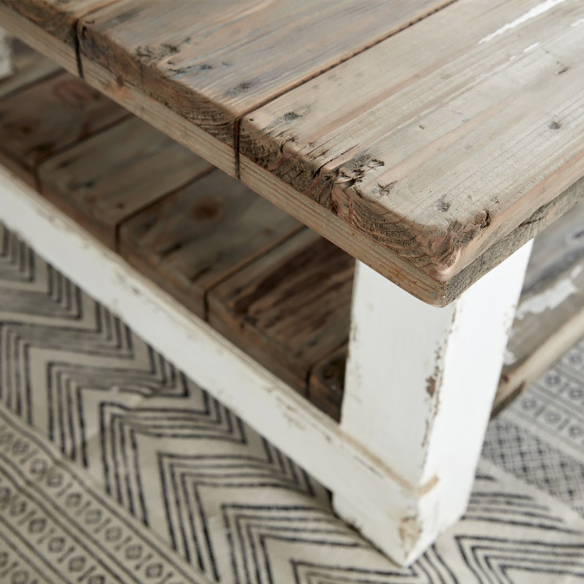 ATLANTIC - Mesa de centro de madera maciza reciclada 140 cm