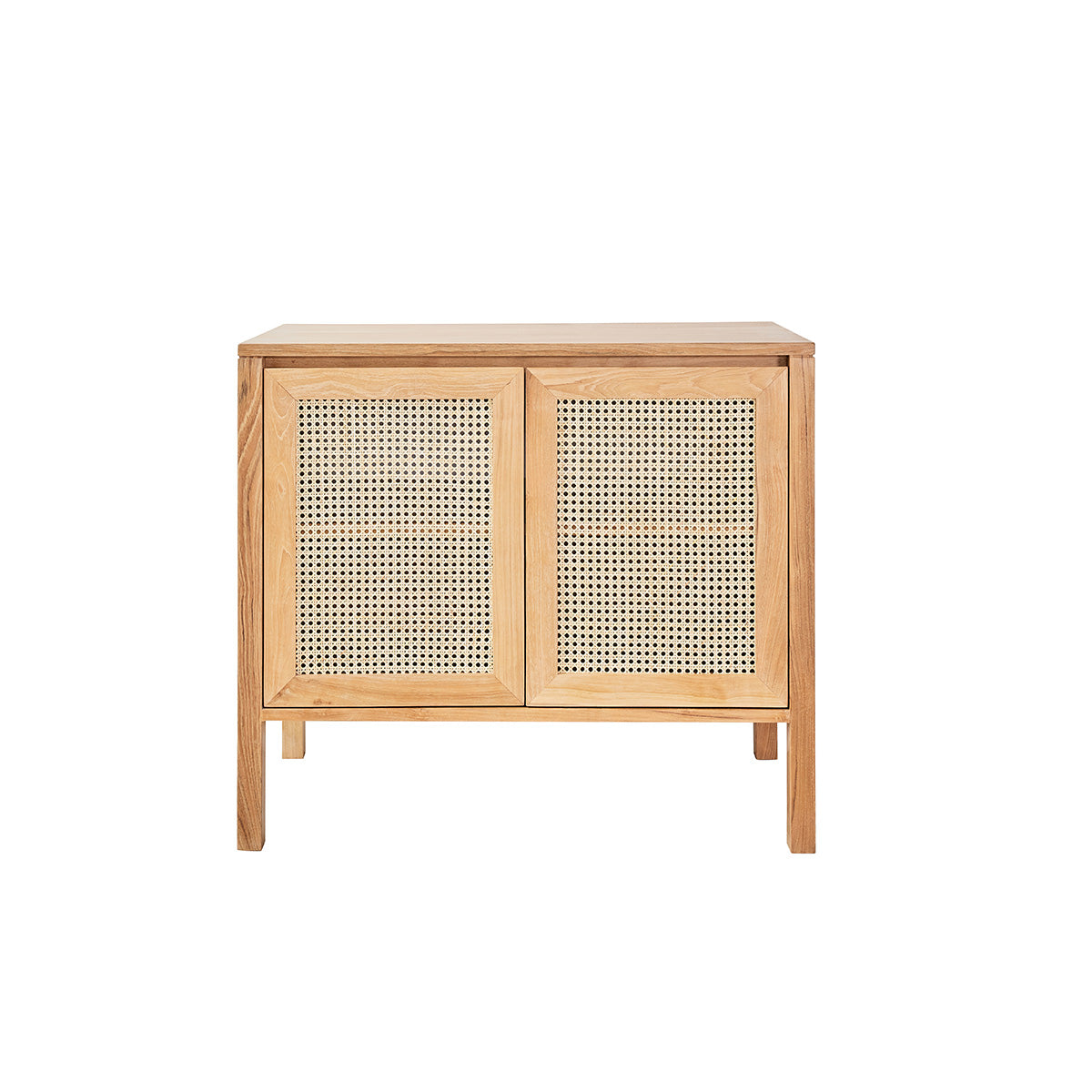 ELIOTT - Mueble de lavabo de teca maciza y rejilla 90 cm