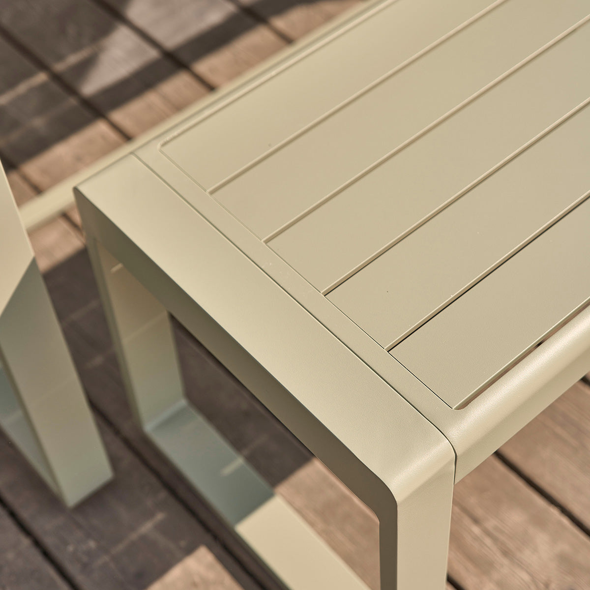 SÉLÈNE - Conjunto de muebles de jardín de aluminio verde para 4/6 pers.