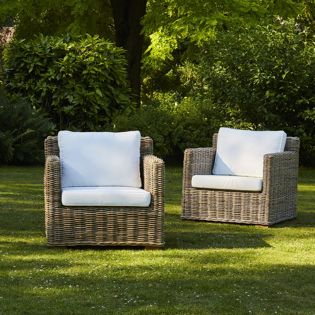 MUSA - Sillón de jardín de kubu natural (lote de 2)