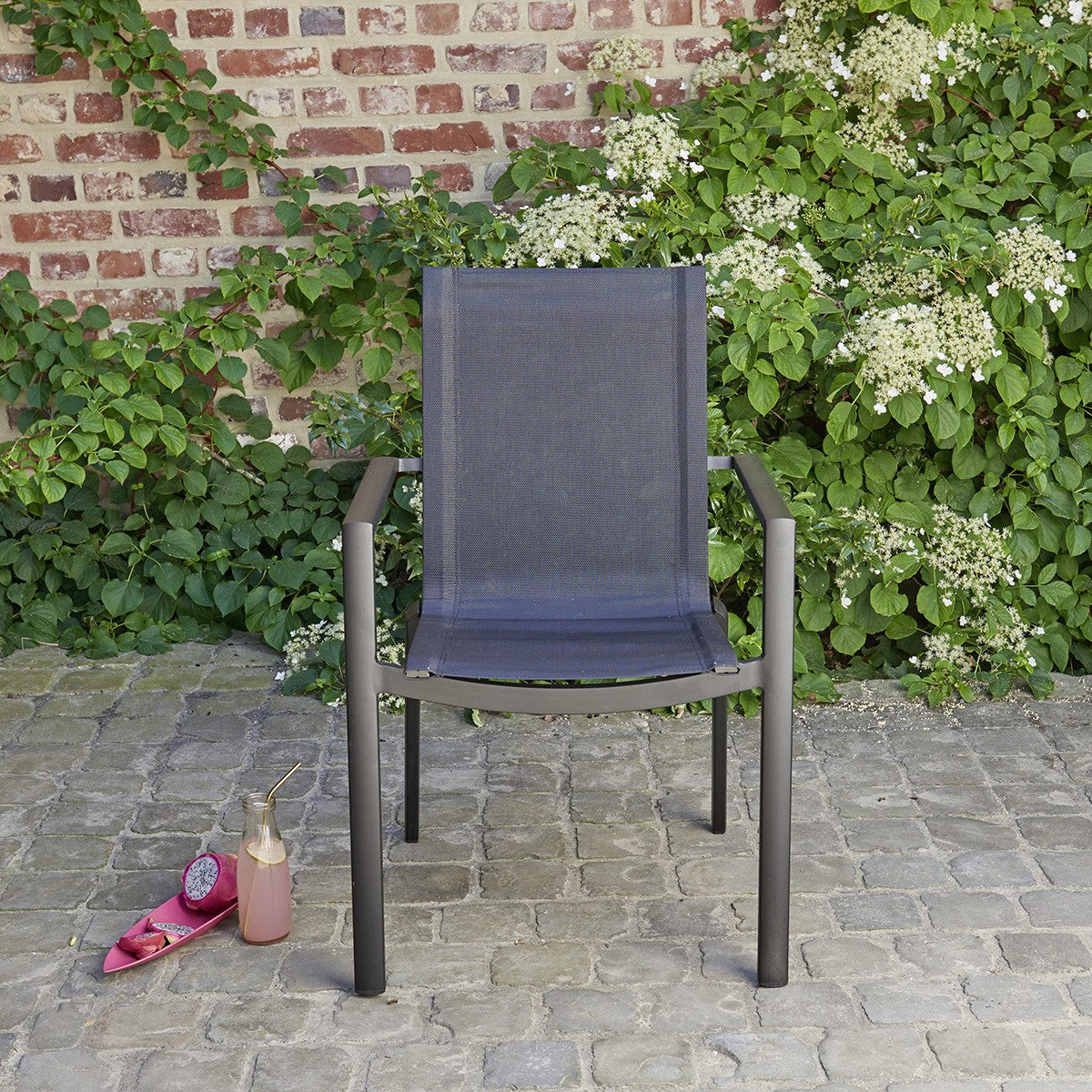 BALISTAR - Sillón de exterior de aluminio y textileno gris