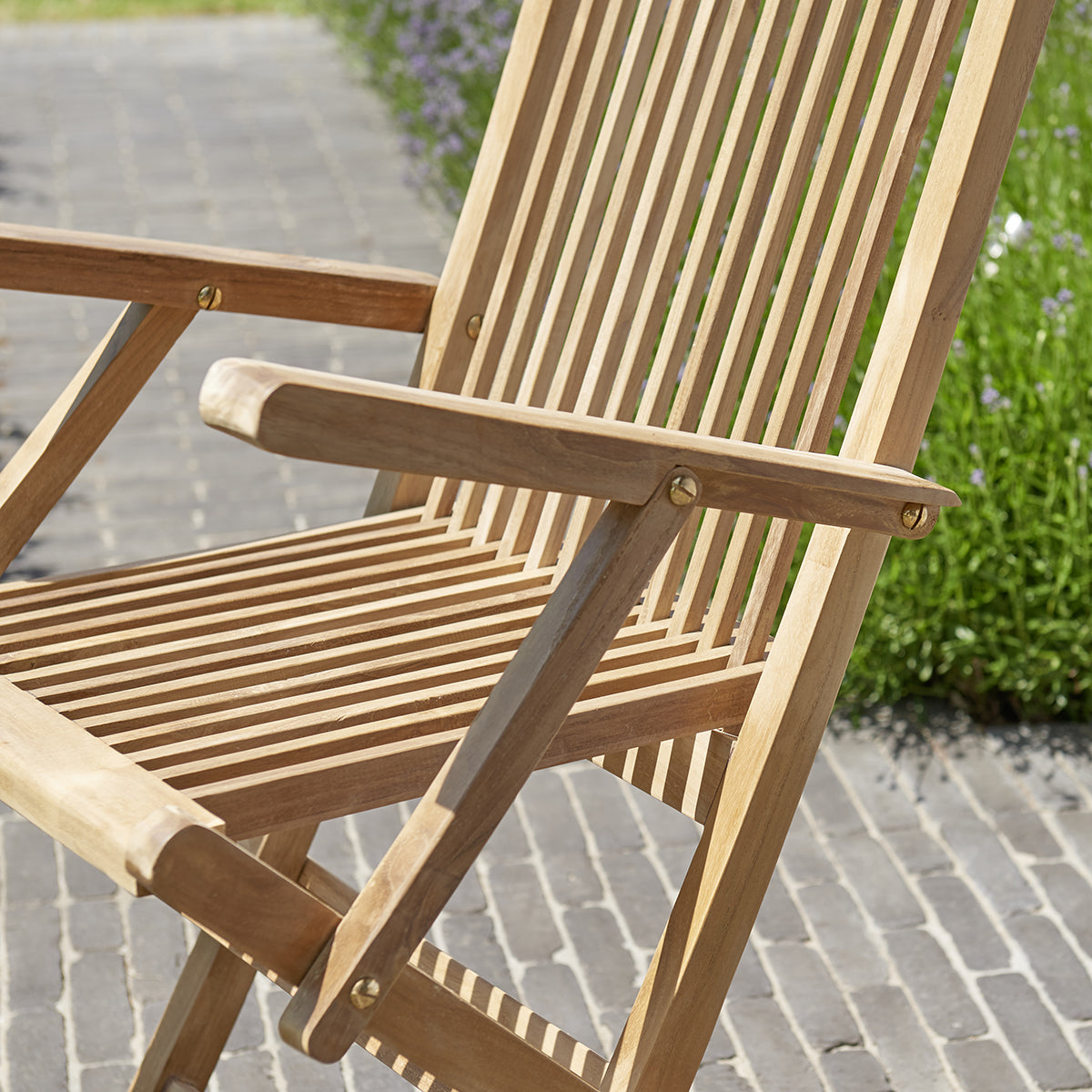 MIDLAND - Sillón de exterior plegable de teca maciza