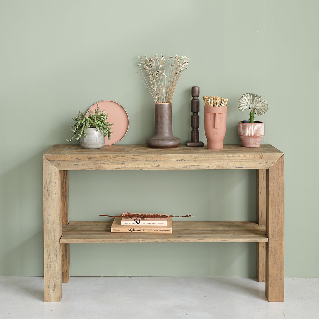 CARGO - Consola de teca maciza reciclada de 120 cm