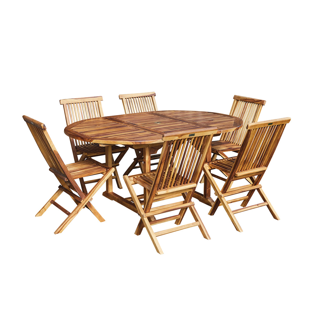 BALI - Salón de exterior extensible de teca maciza aceitada para 6/8 pers. BALI