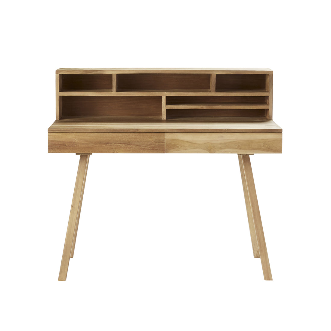 ISAURE - Escritorio de teca maciza de 110 cm