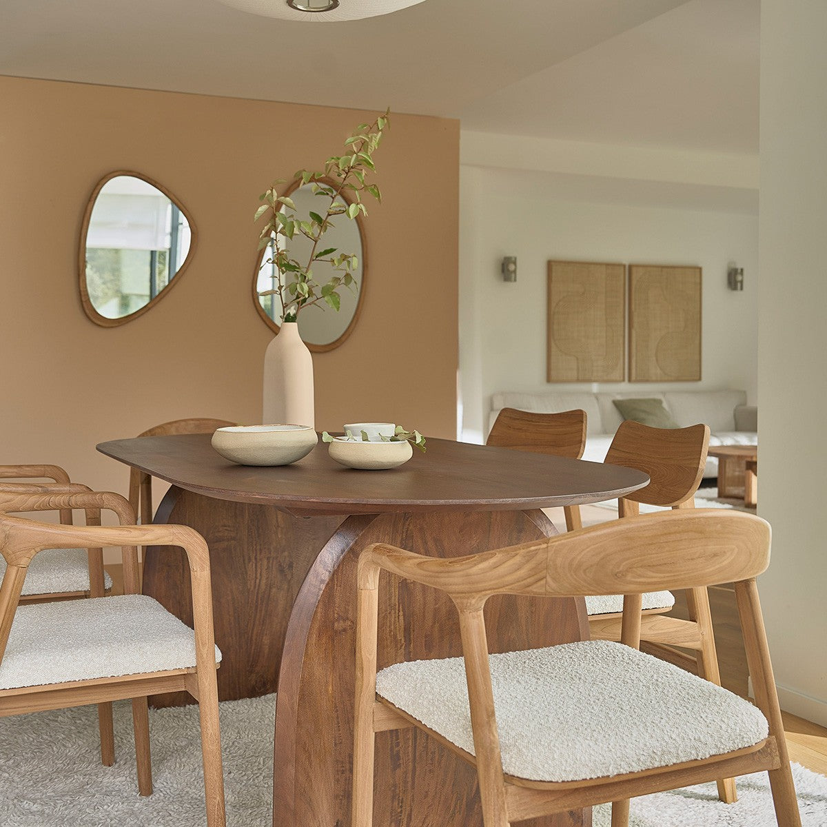 FIFTIES - Espejo de mindi macizo 75x60 cm