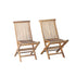 Silla de exterior plegable de teca maciza aceitada (juego de 2)