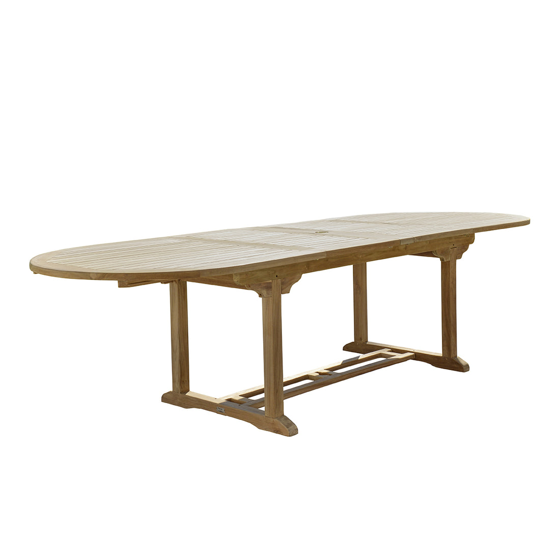 MIDLAND - Mesa de exterior ovalada extensible de teca maciza para 10/12 pers.