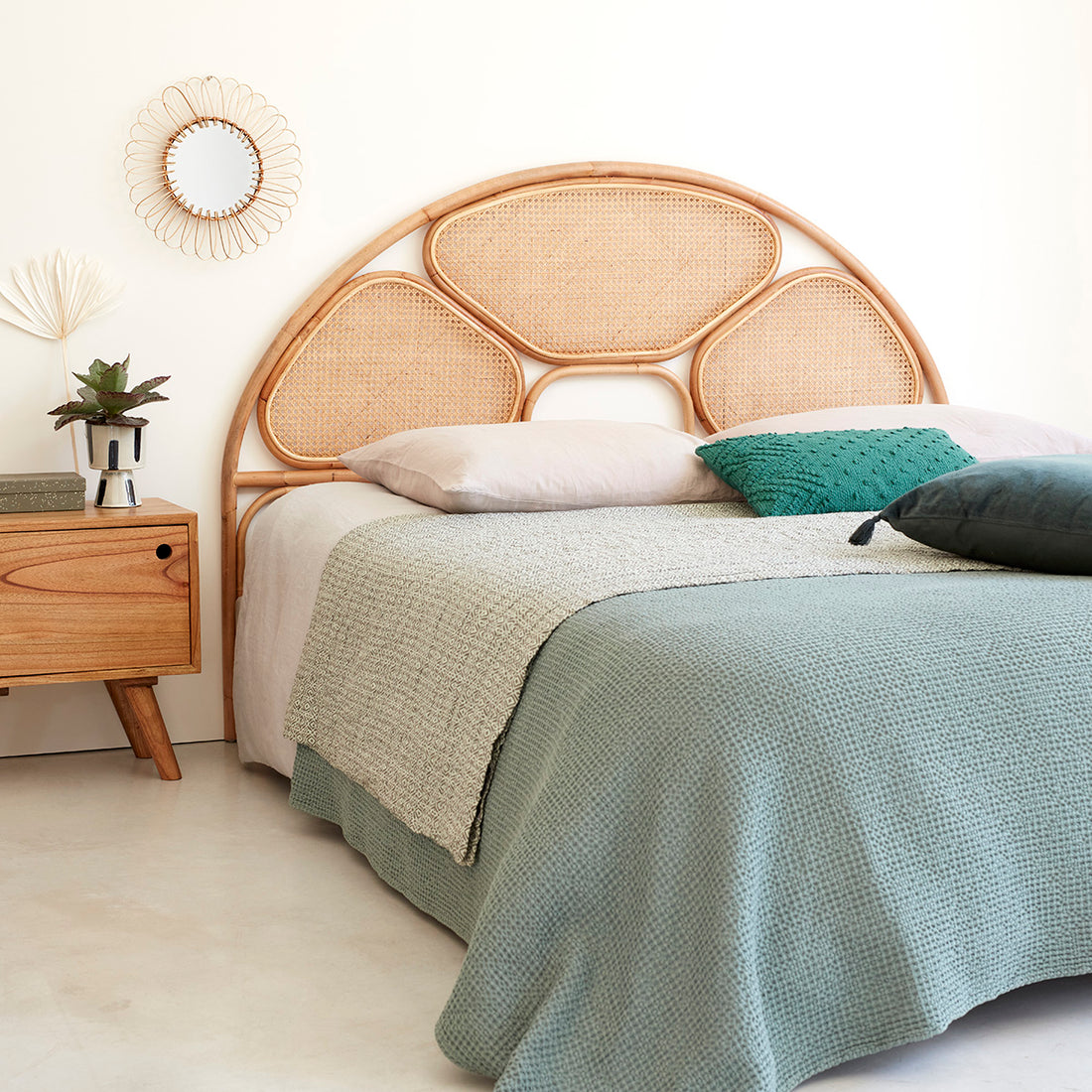 AVA - Cabecero de rejilla y ratán 160 cm