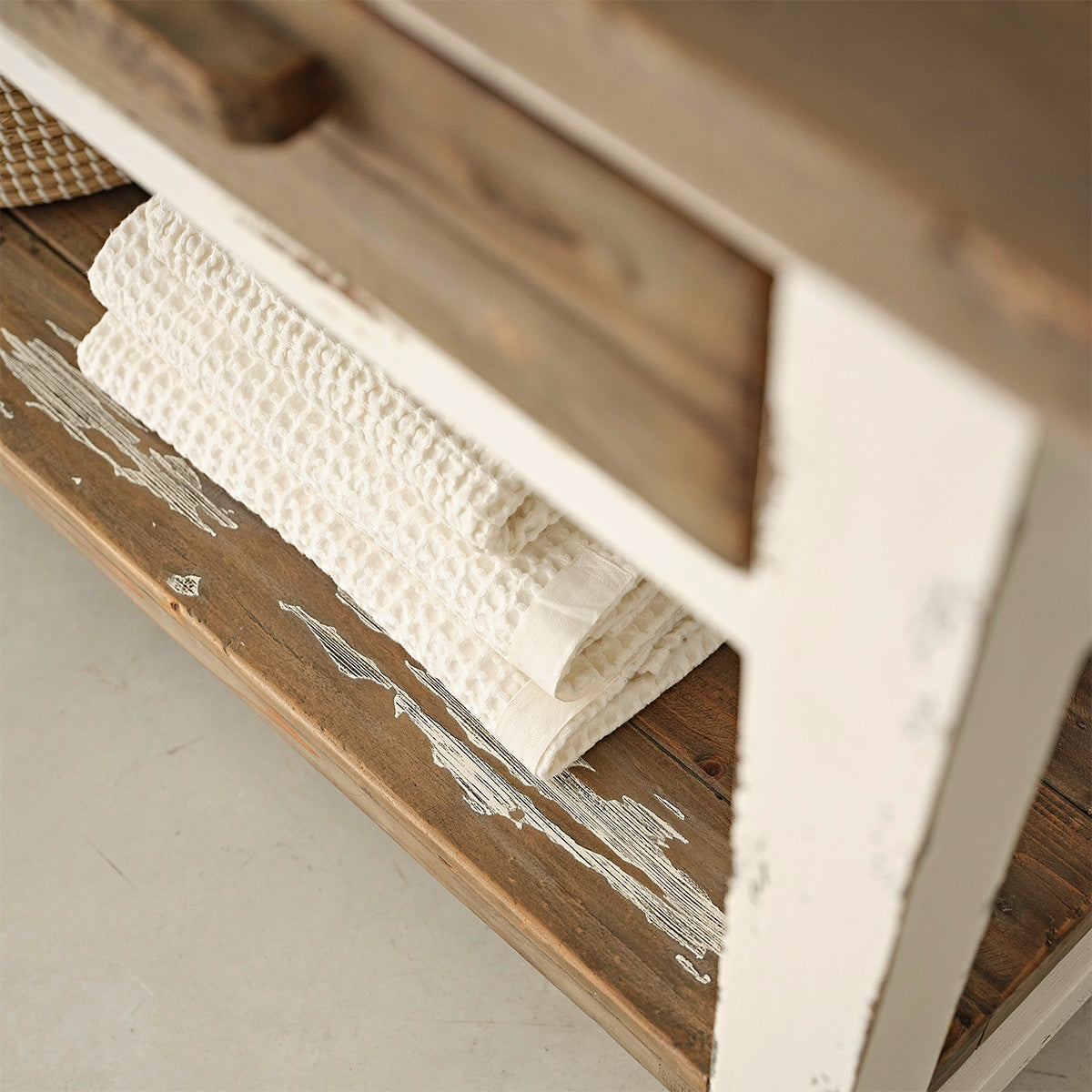 SEZANNE - Mueble de lavabo de madera maciza reciclada 150 cm