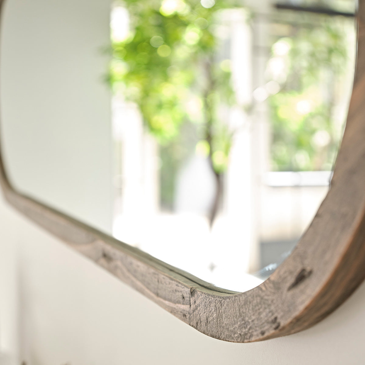SEZANNE - Espejo ovalado de madera maciza reciclada 140x50 cm