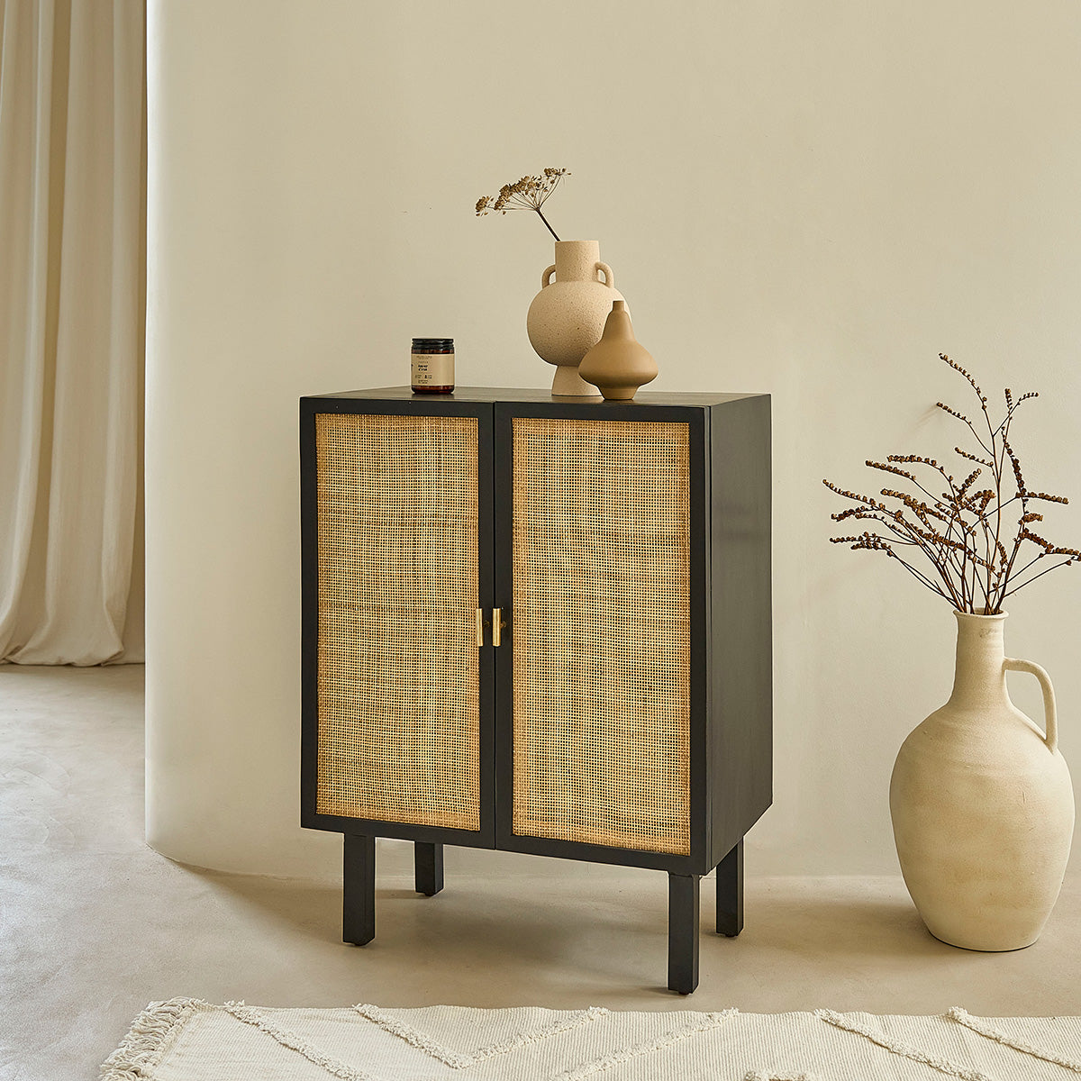 BLAISE - Aparador de mango macizo y rejilla 68 cm